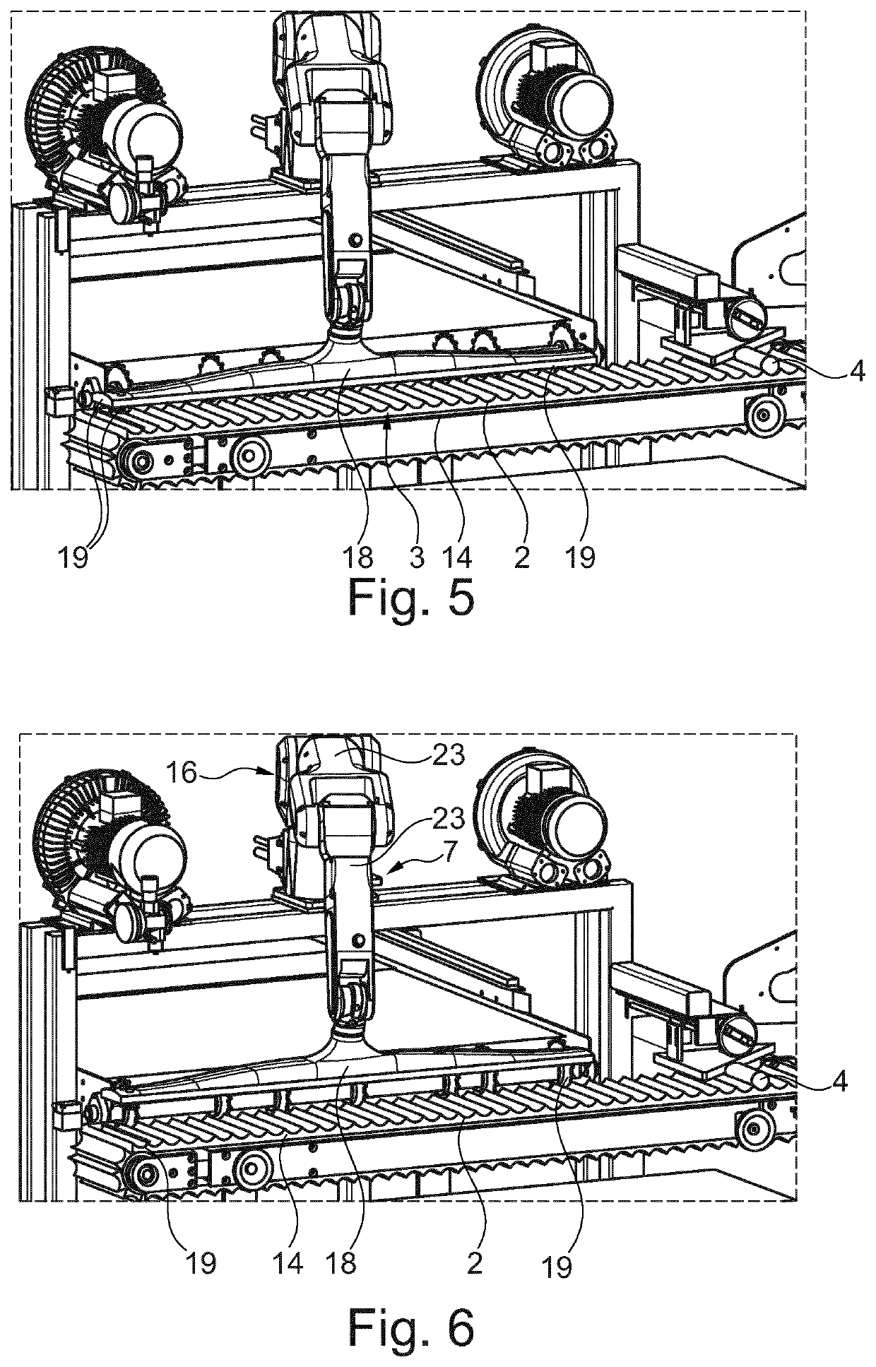 Method, device and system for grouping, in particular palletizing, product blanks