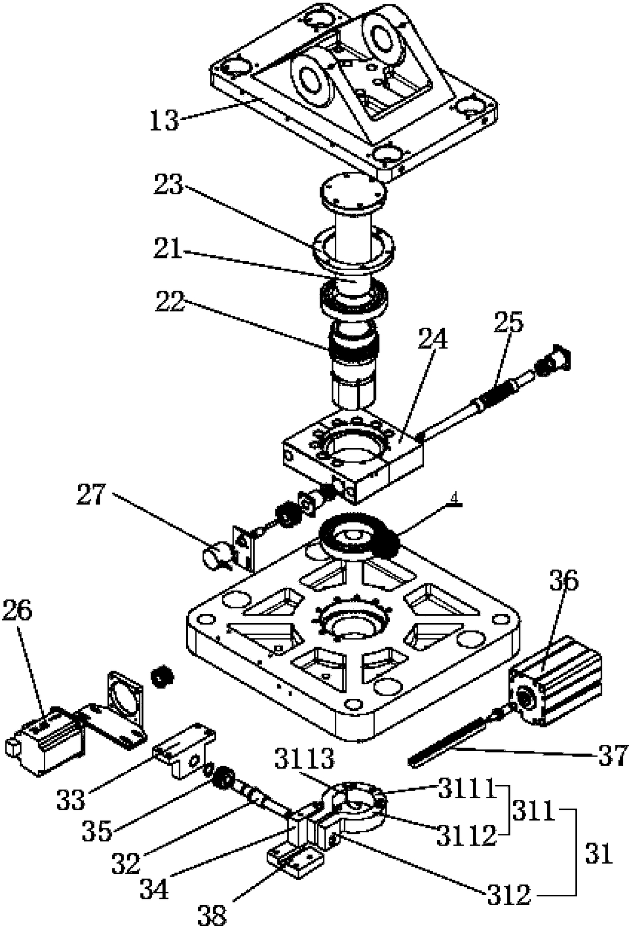 Automatic pressure regulating and locking structure of full-automatic high-speed precision die cutting machine