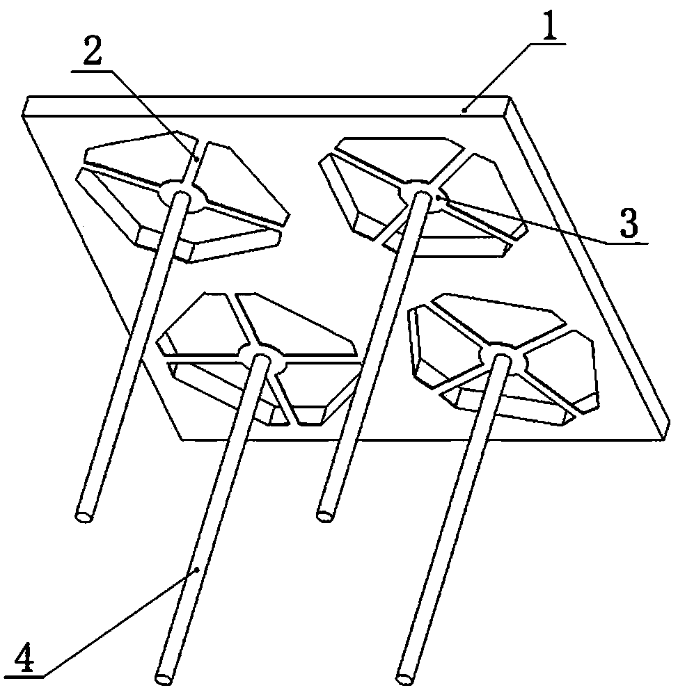 Quaternary array micro-electromechanical system (MEMS) vector hydrophone microstructure