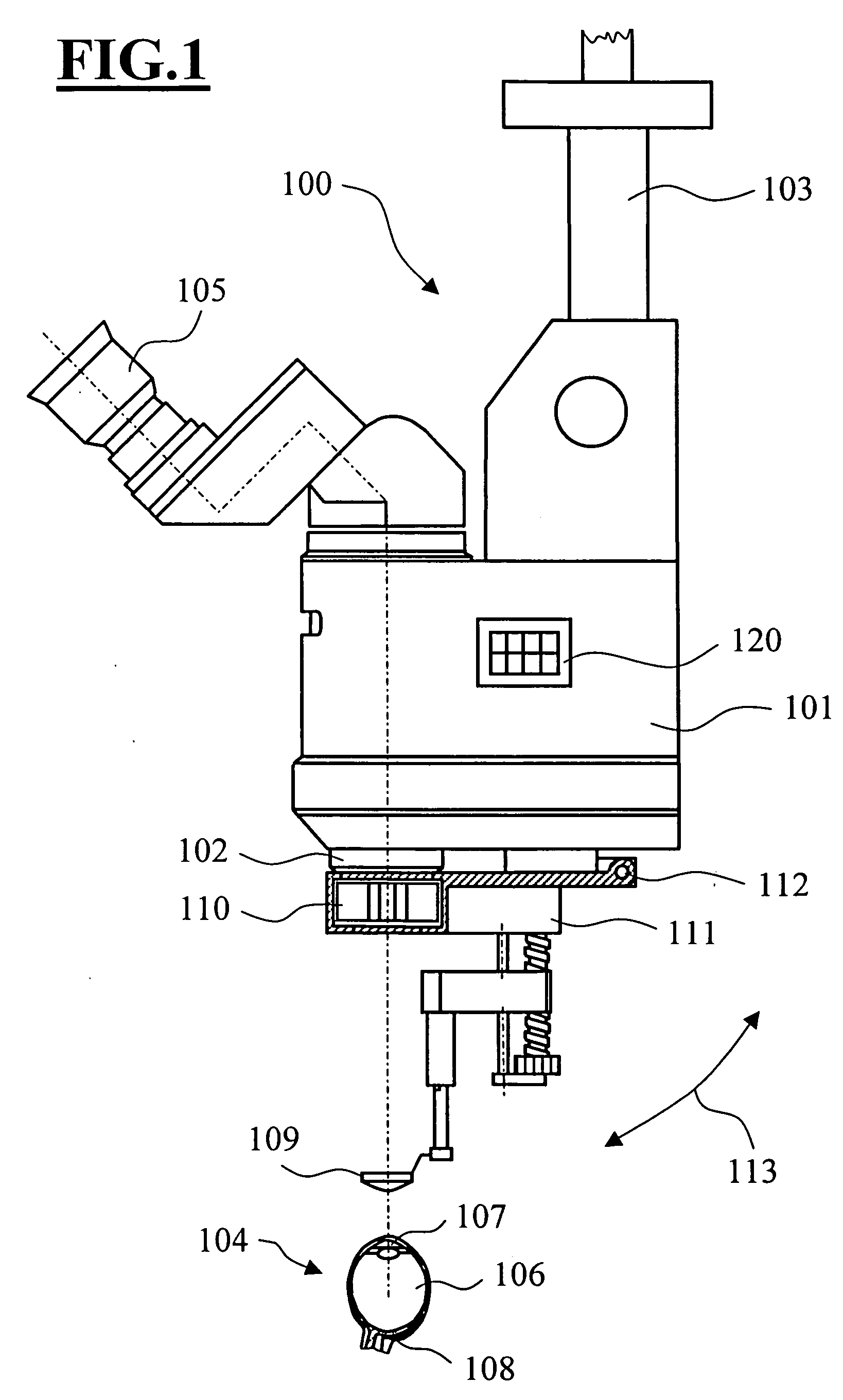 Ophthalmic surgical microscope having focus offset