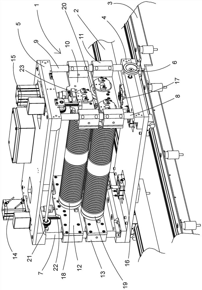 Apparatus for cross-sectionally shaping a multiplicity of plastics fibre bundles guided in parallel