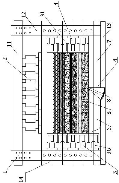 Test device for simulating normal and reverse fault formation