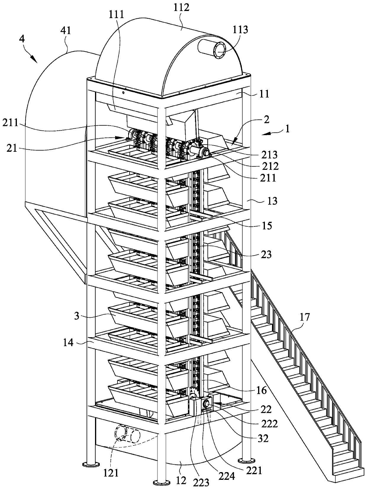 Hydroelectric power generation tower utilizing vertical potential energy