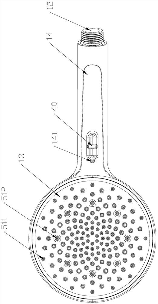 Shower head with push button