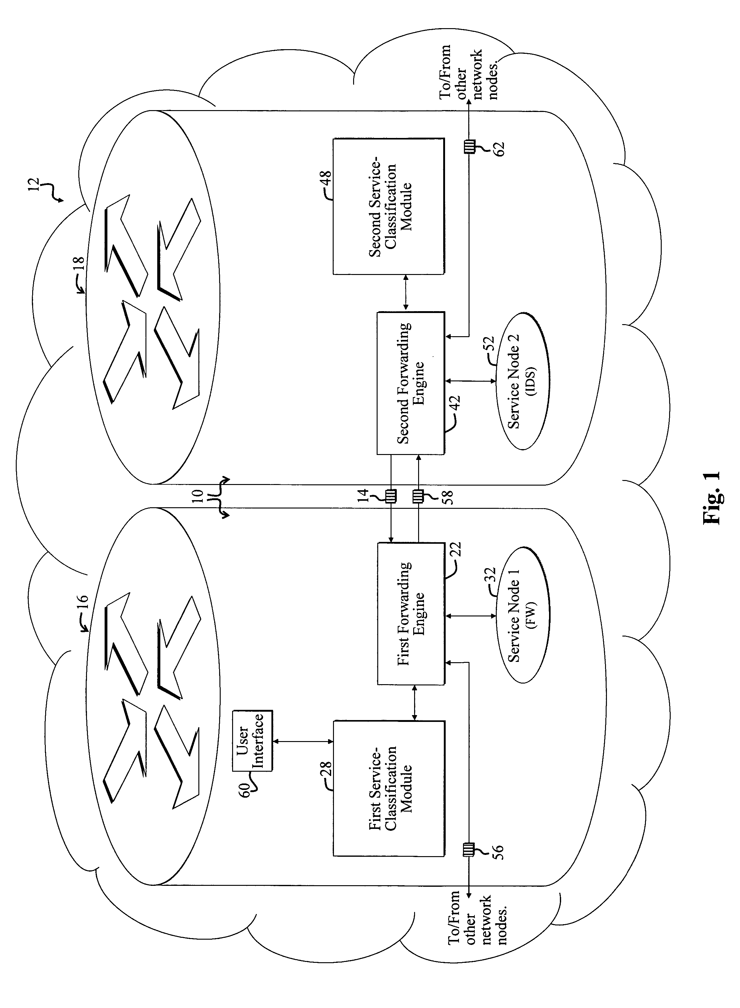 System and method for selectively applying a service to a network packet using a preexisting packet header