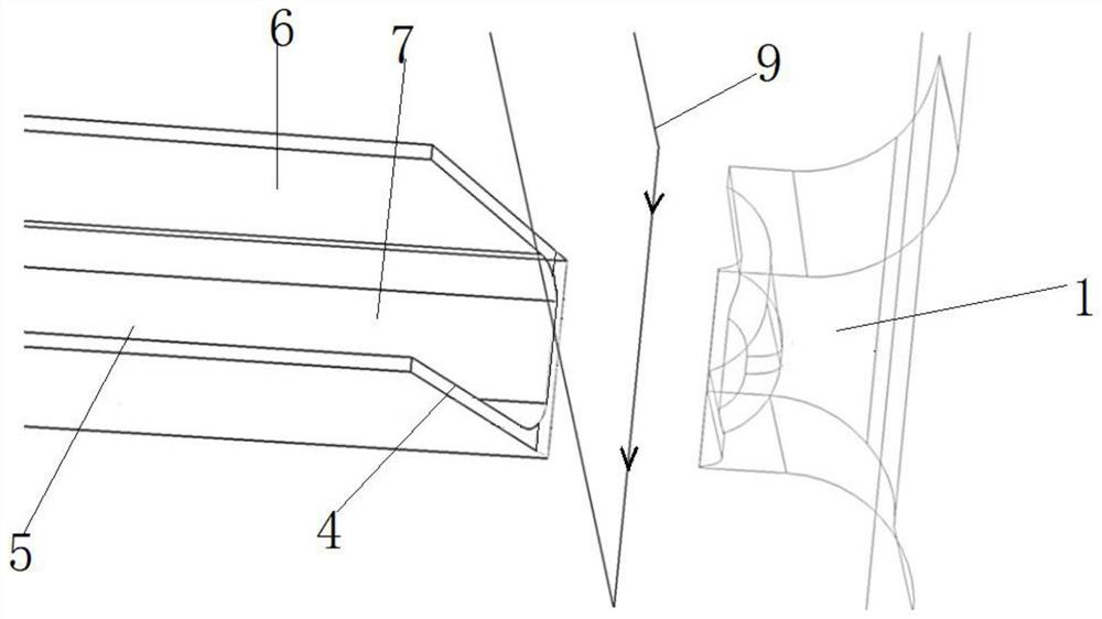 Stable machining method for thin-wall edge strip inclined end face structure