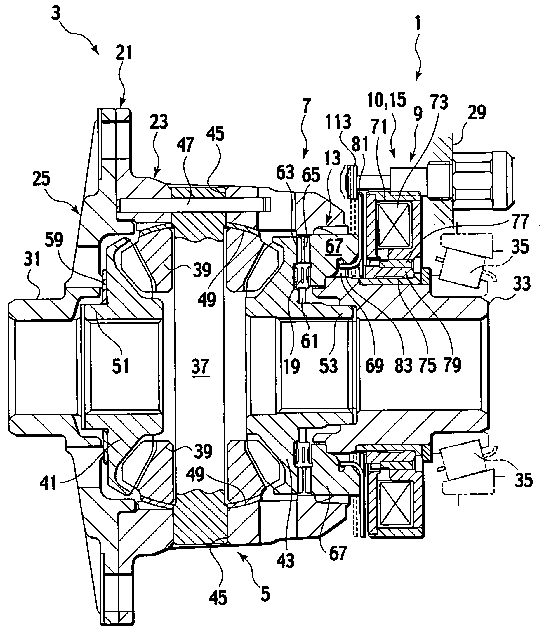 Electromagnetic actuator, and electromagnetic clutch and differential using the same