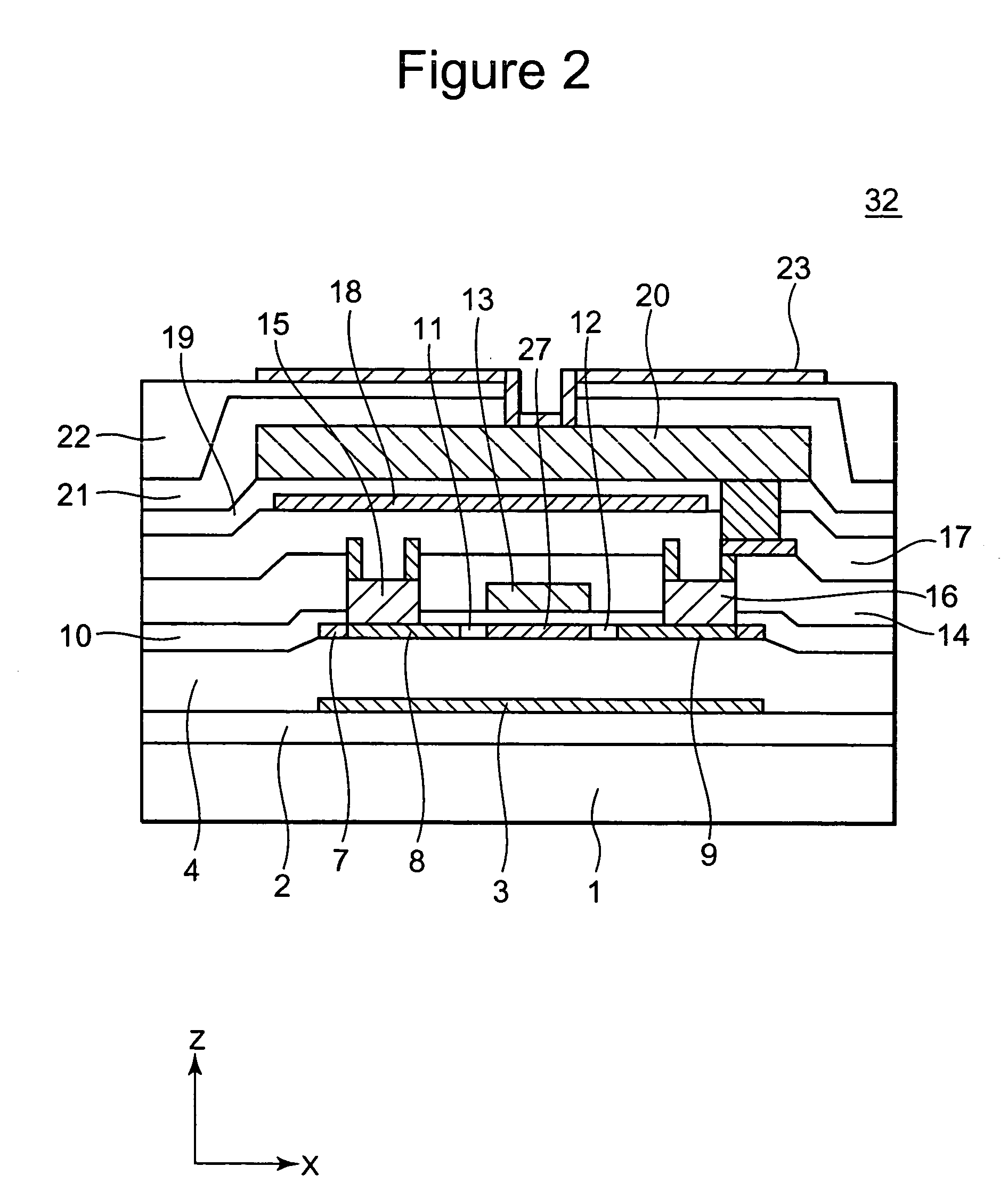 Thin-film transistor with set trap level densities, and method of manufactures