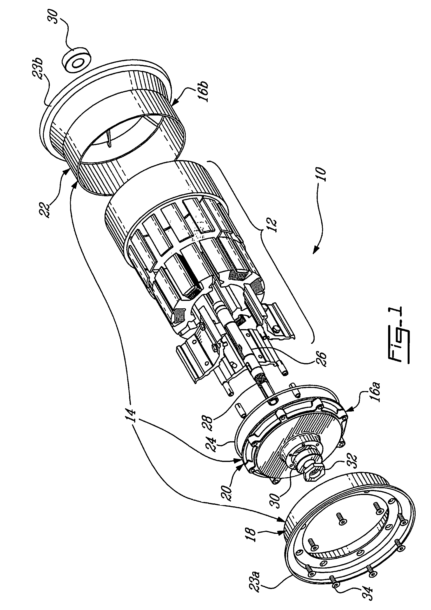 Multi-phase electrical motor for use in a wheel