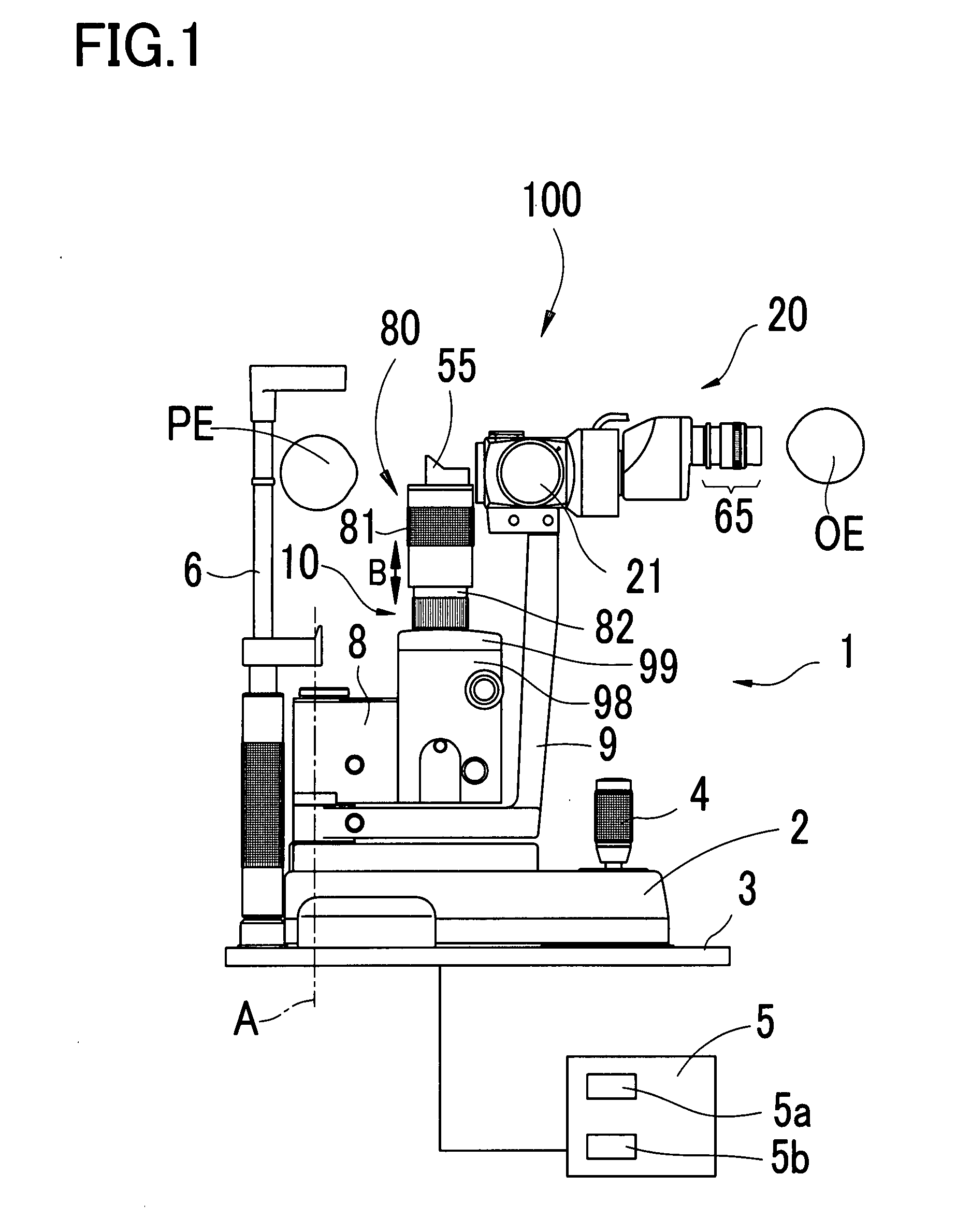 Slit lamp microscope and ophthalmic laser treatment apparatus with the microscope