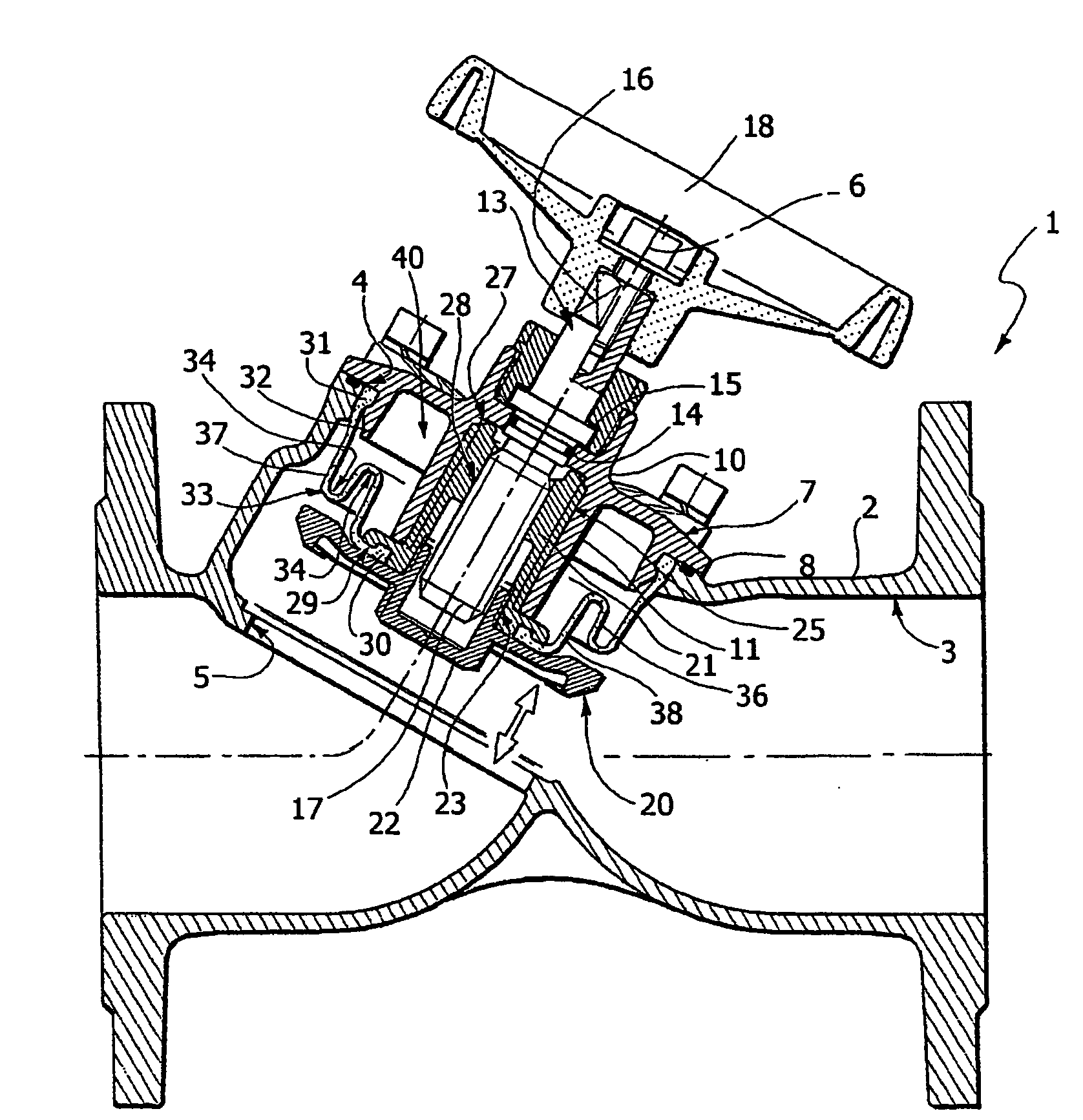 Valve for closing a seawater pipe