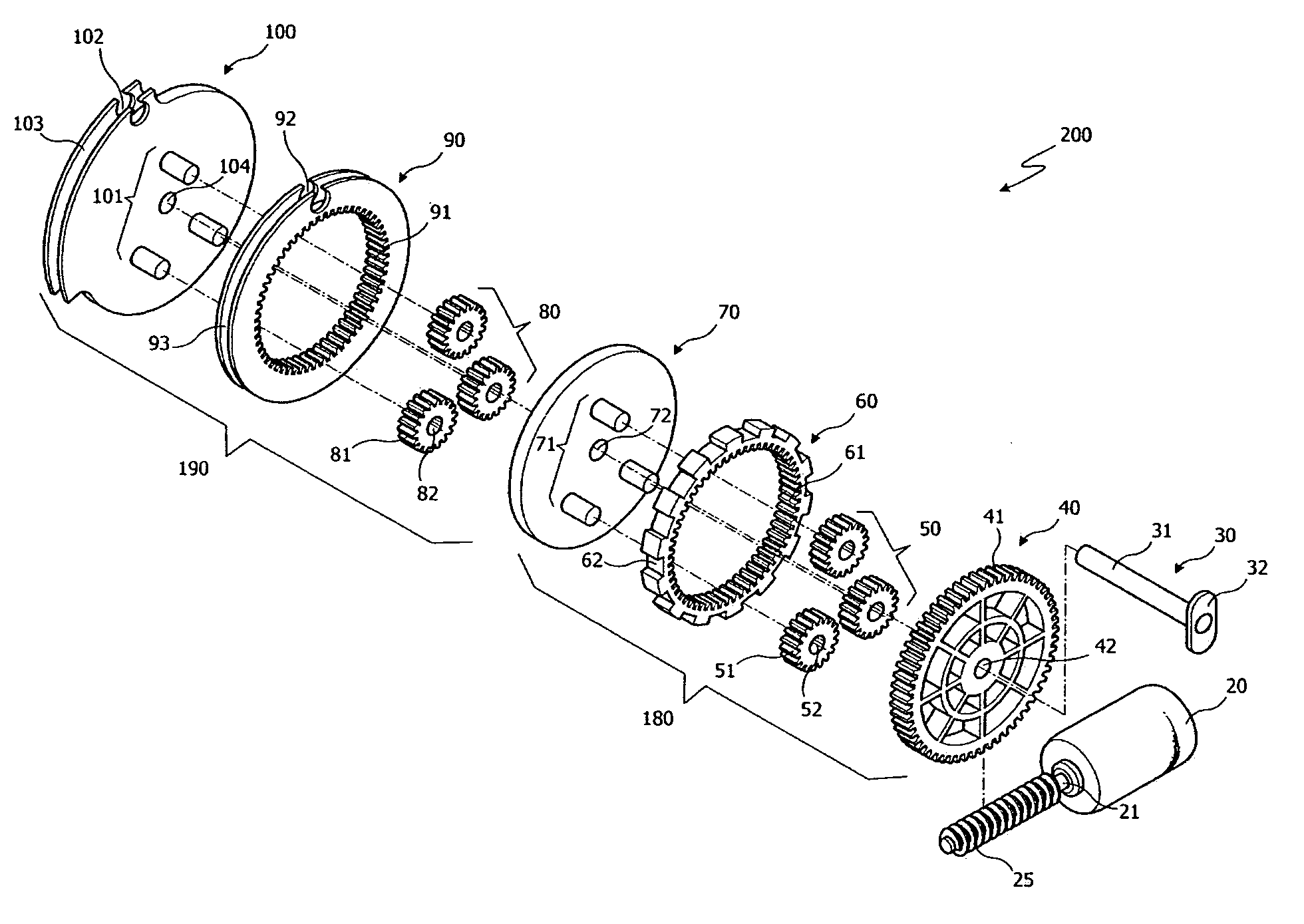 Cable-driving apparatus and parking brake system using planet gear assembly