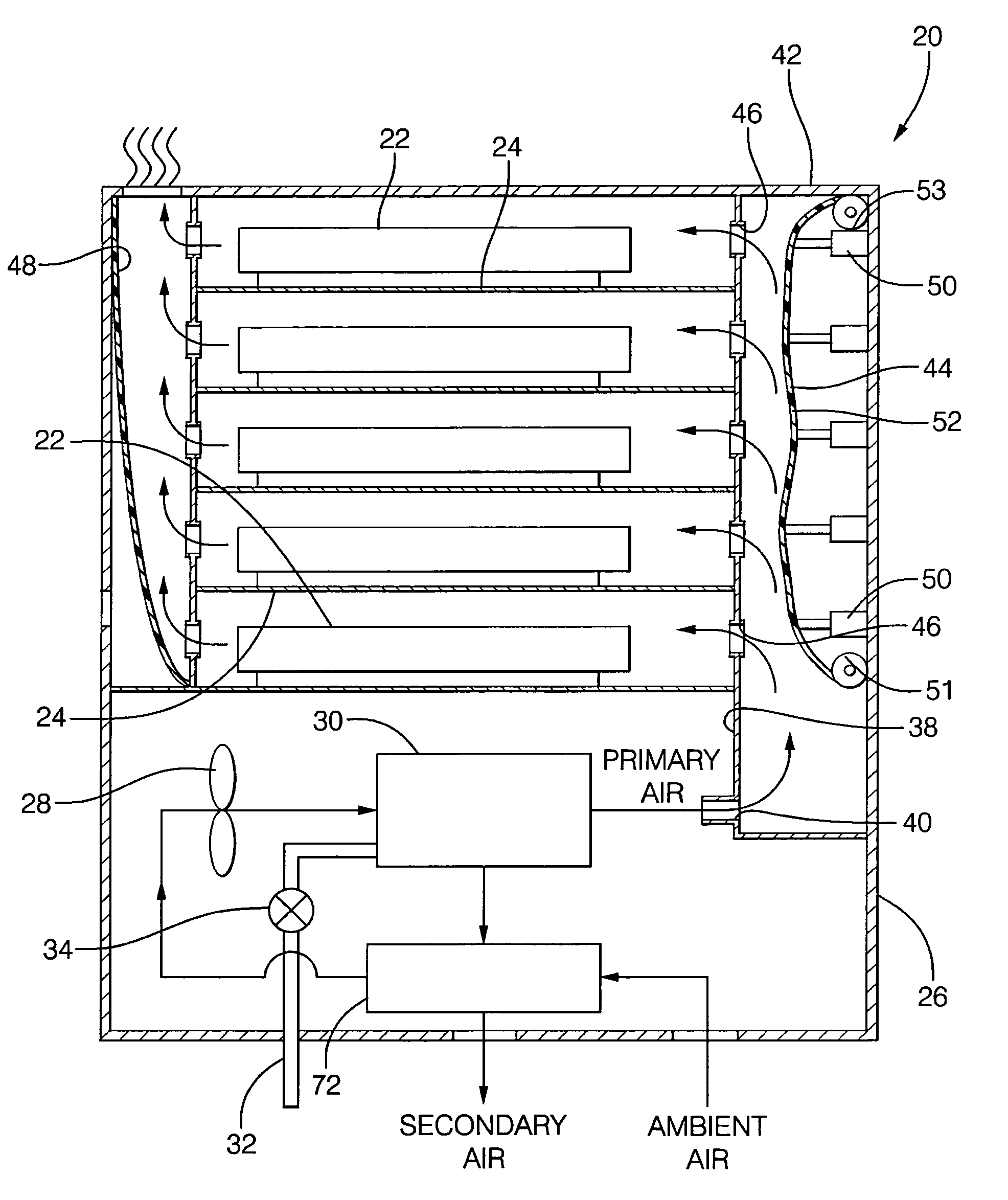 Evaporative cooling system for a data-communications cabinet