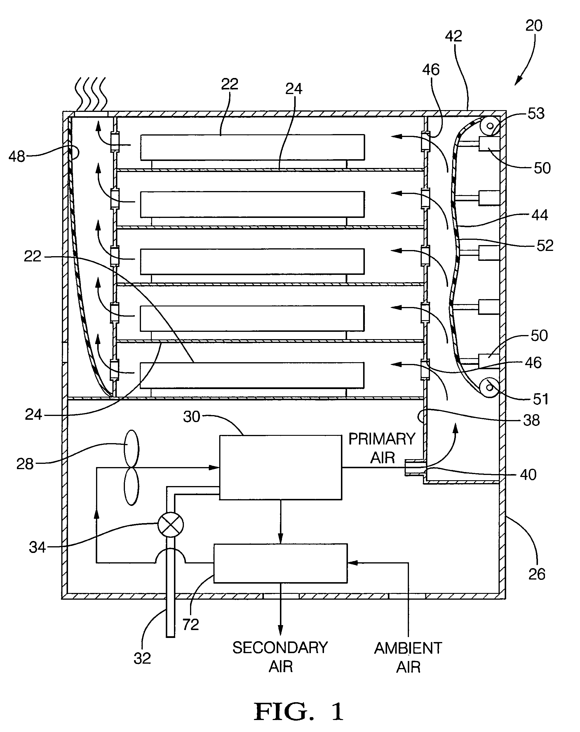 Evaporative cooling system for a data-communications cabinet