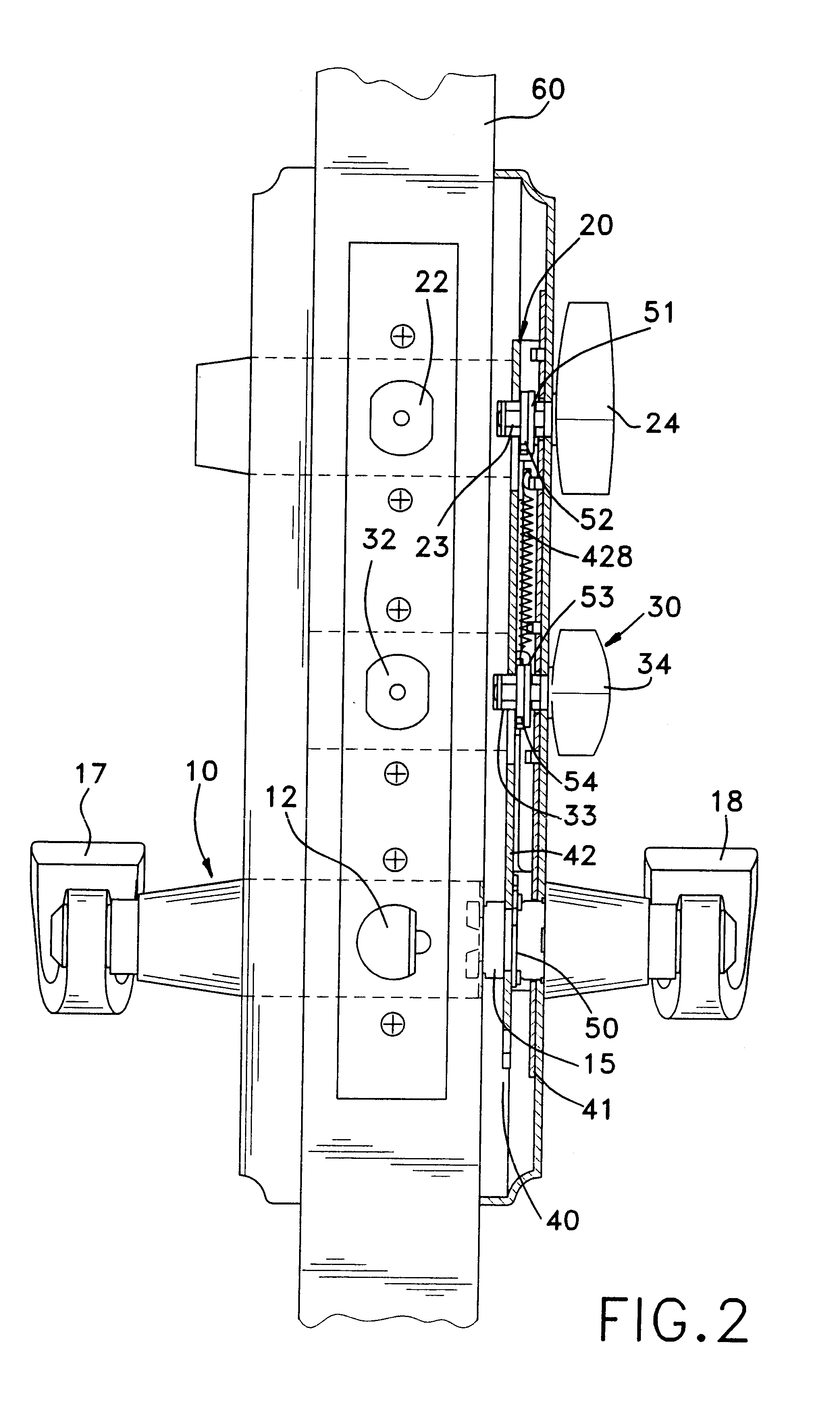 Door lock assembly with multiple latch devices