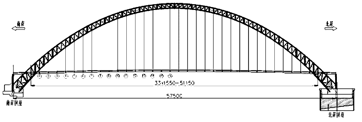 Arch bridge grid beam hoisting displacement control method with small construction disturbance