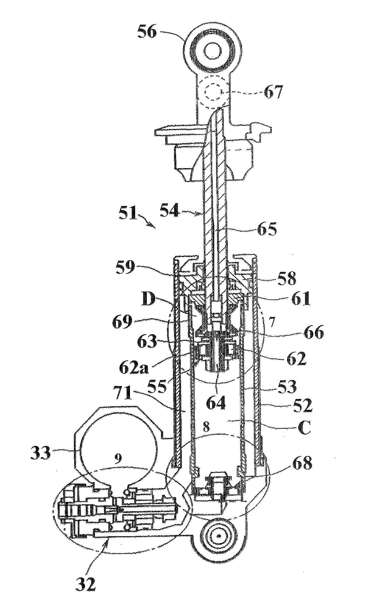 Hydraulic damper for vehicle