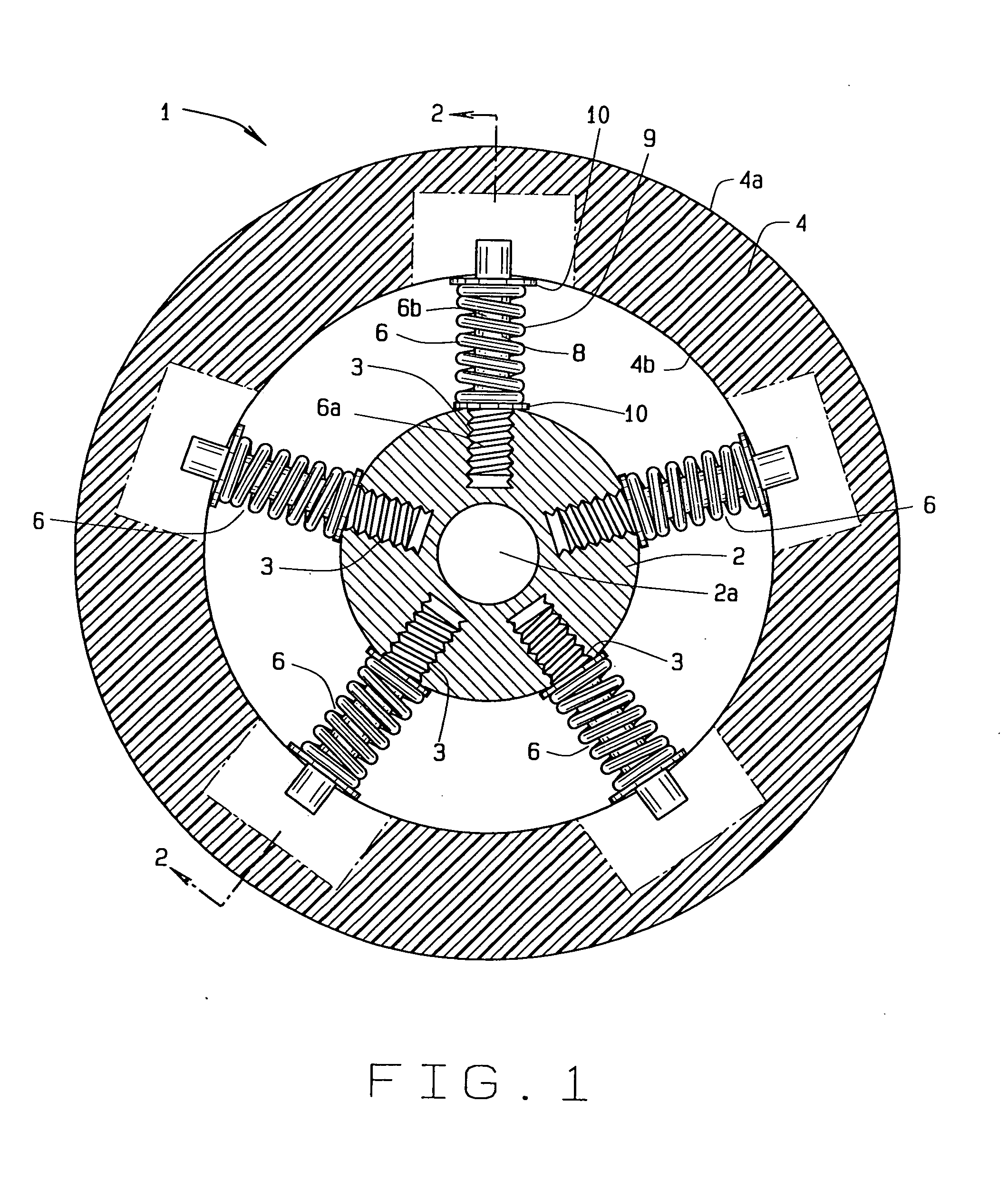 Internal wheel suspension system with shock absorption