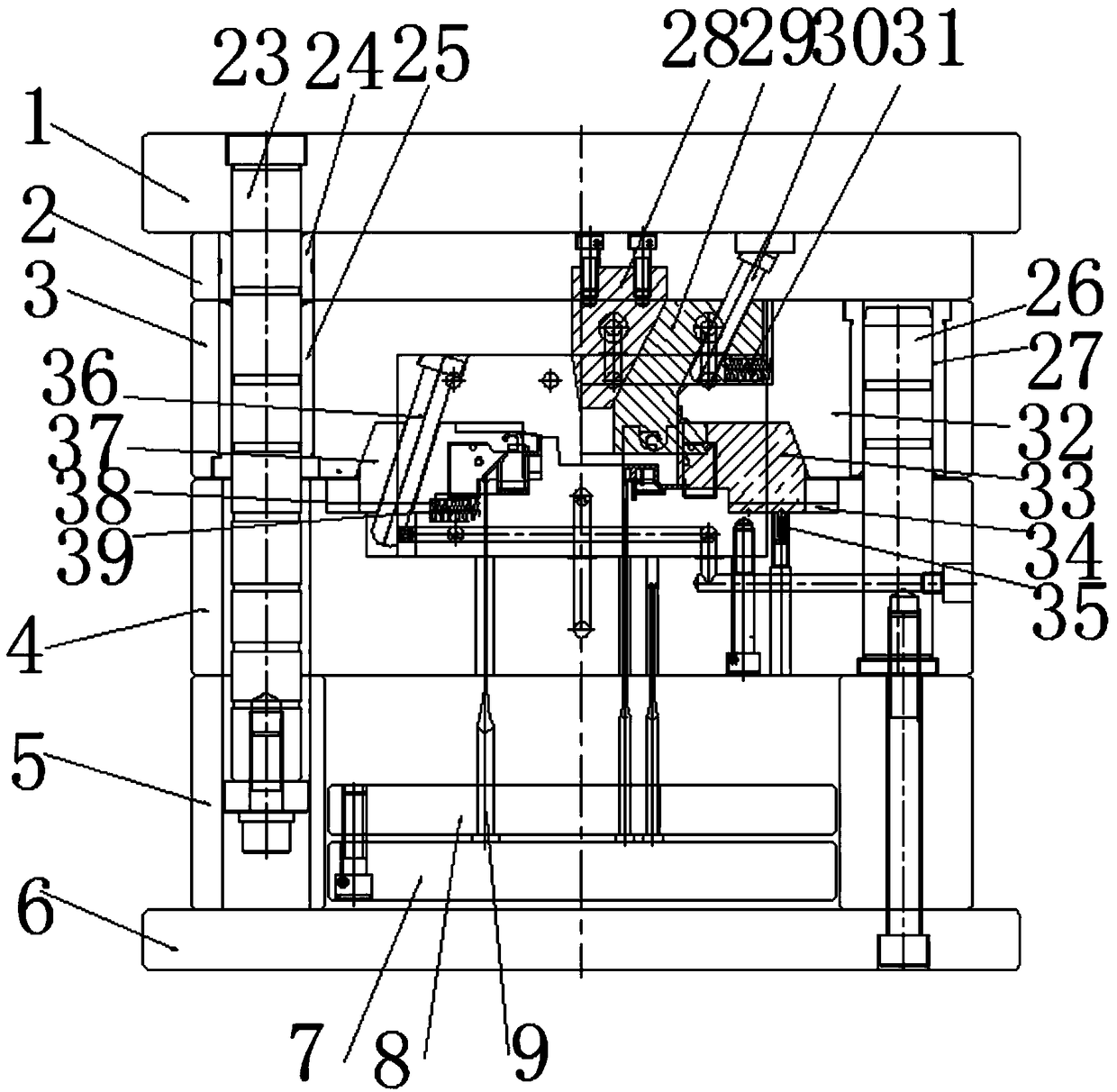 Front mold slide injection mold