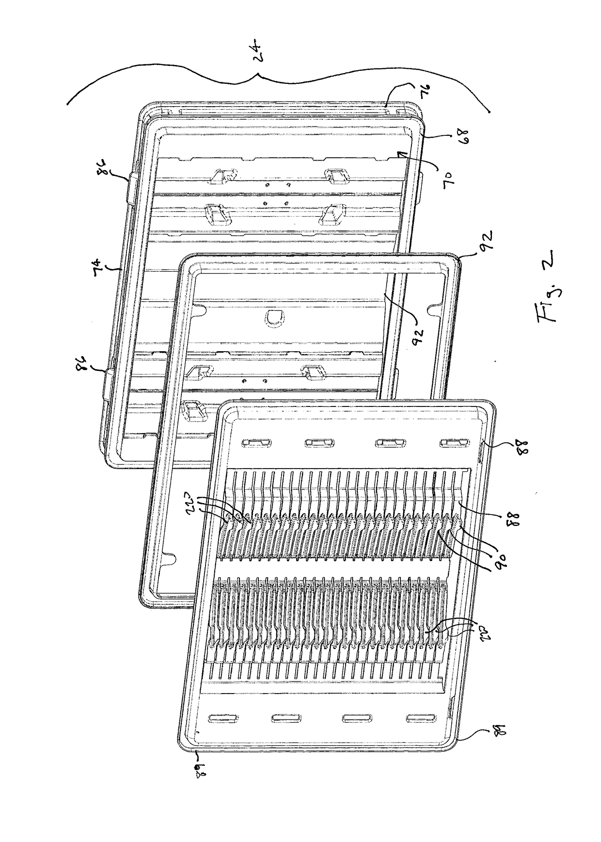 Wafer container with door guide and seal