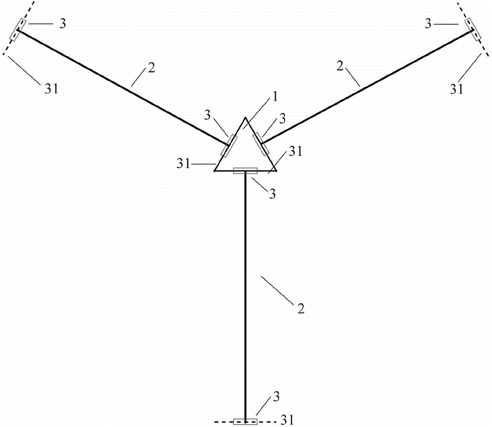 Regular tetrahedral symmetrical deployable mechanism unit