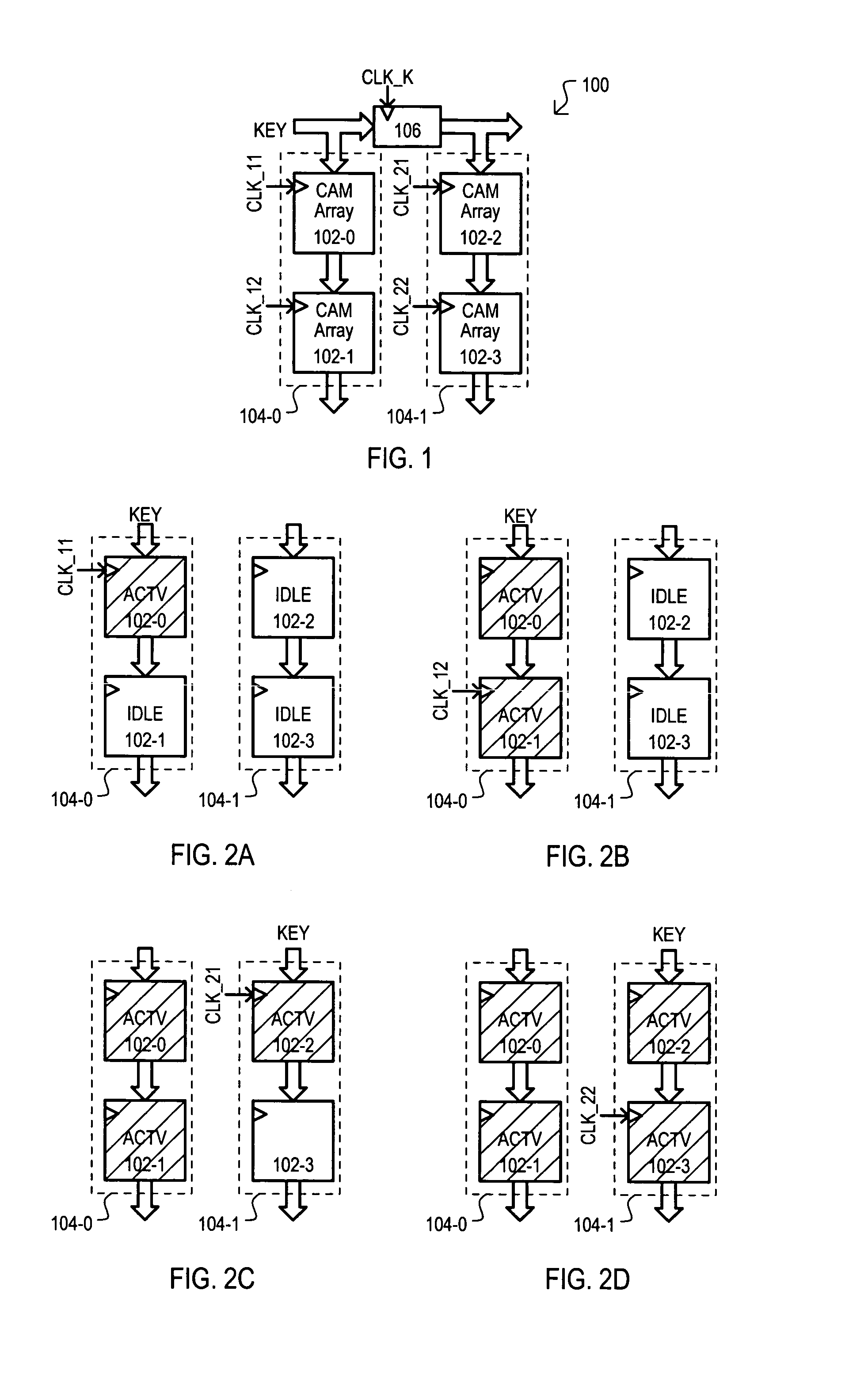 Reduced turn-on current content addressable memory (CAM) device and method