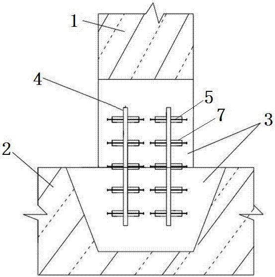 Composite column and foundation joint structure with horizontal seismic performance and its construction method