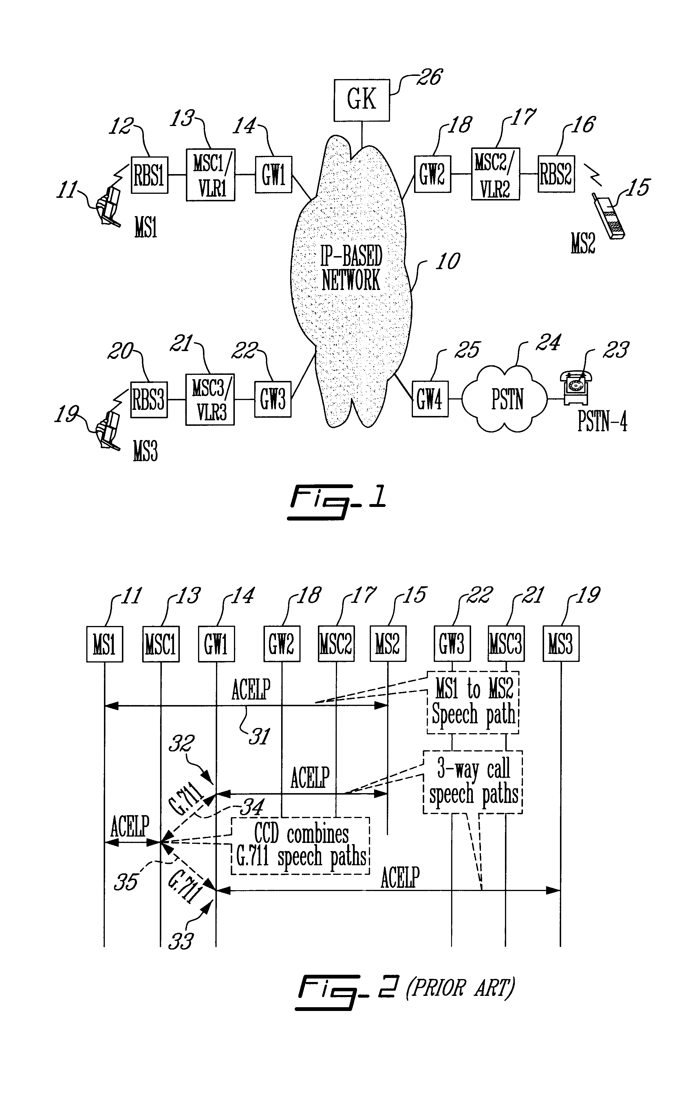 System and method of minimizing the number of voice transcodings during a conference call in a packet-switched network