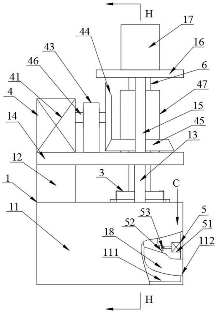 Clamping type transverse and longitudinal stripping interactive optical cable middle section stripping device