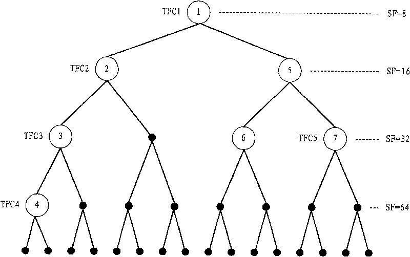 Channel code mapping method of down going sharing channels in broadband CDMA system