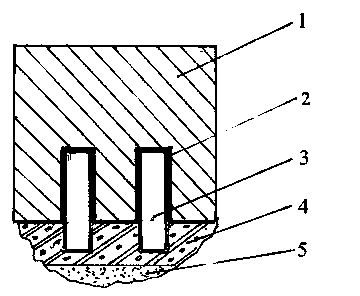 Bottom trough refractory material composite structure of aluminium cell cathode carbon block and manufacturing method thereof