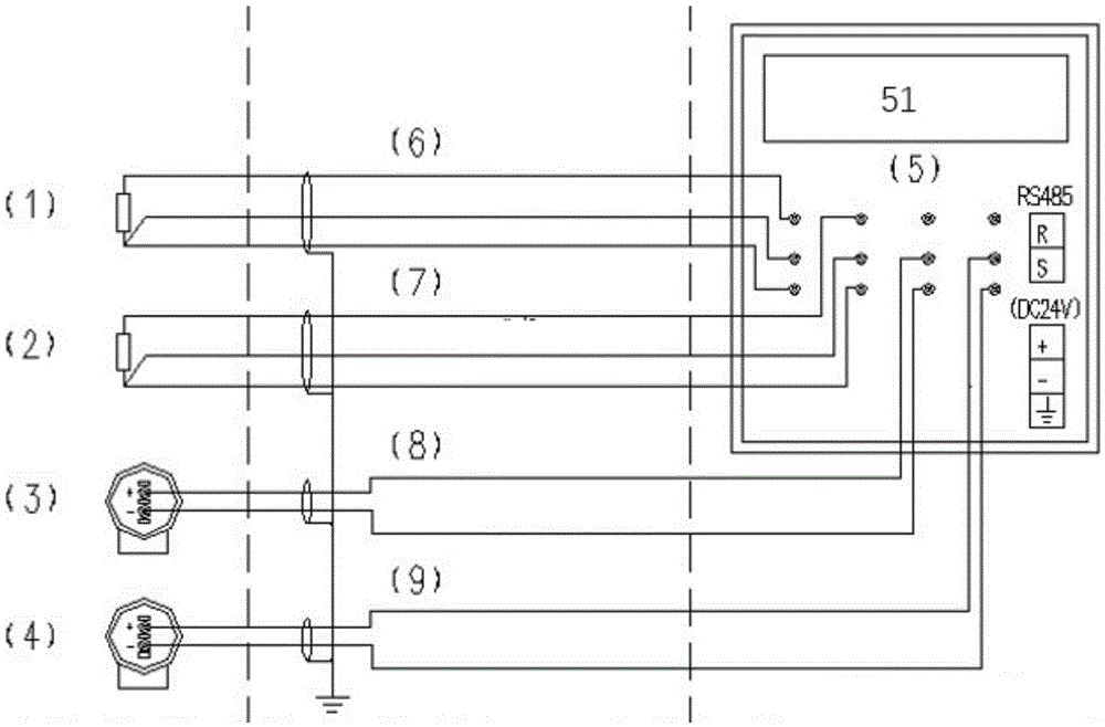 Cooling system temperature and pressure difference detecting and monitoring system