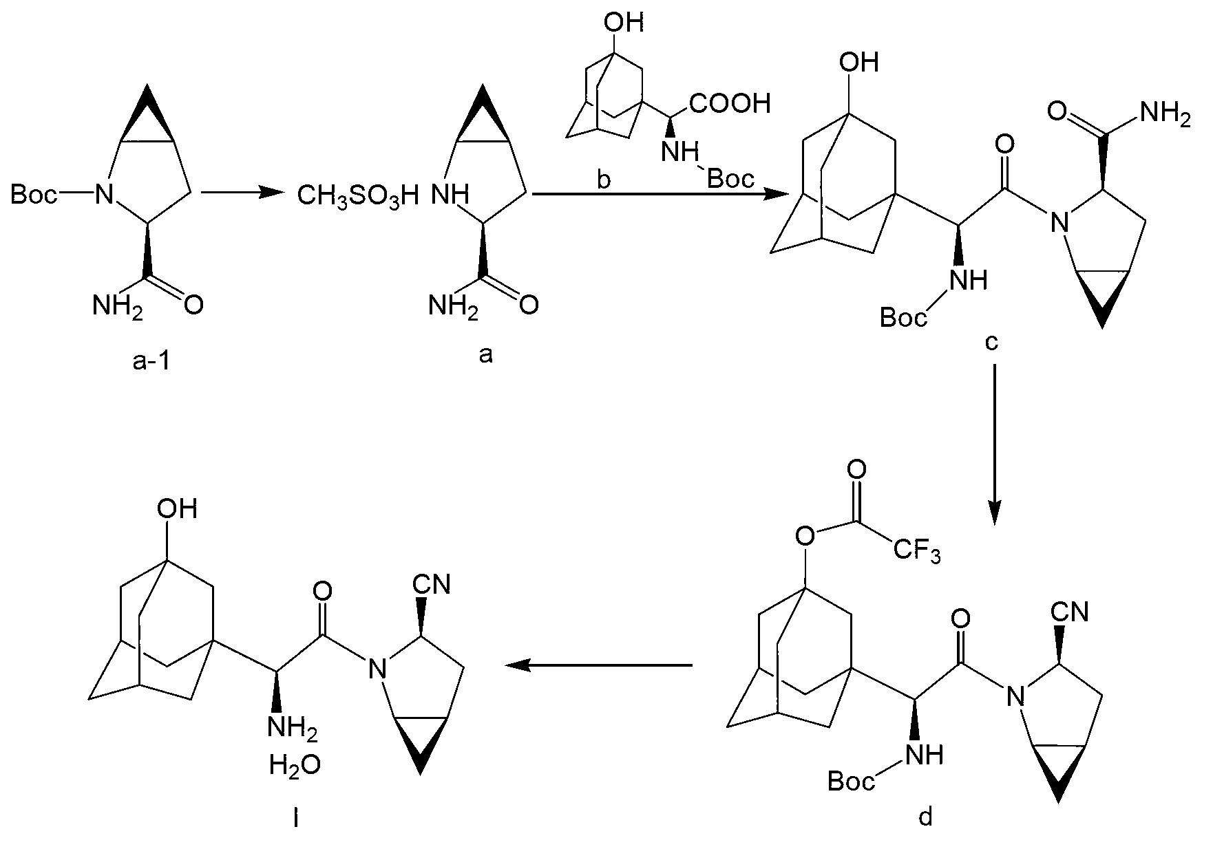 Method for producing saxagliptin