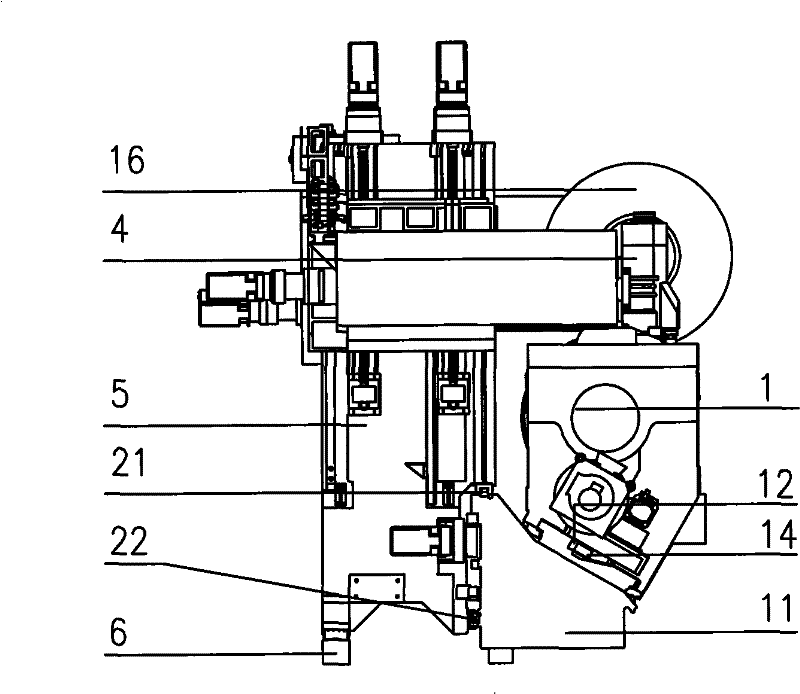 The overall structure of the turning and milling compound machining center
