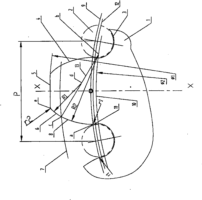 Method for correcting star wheel dental plate rack circle curve