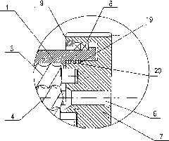 Seven planet screw combination device and method for plastifing, exhausting and extruding