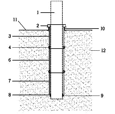 Pile sinking method for prestress hollow pipe piles by aid of follow-up sleeve