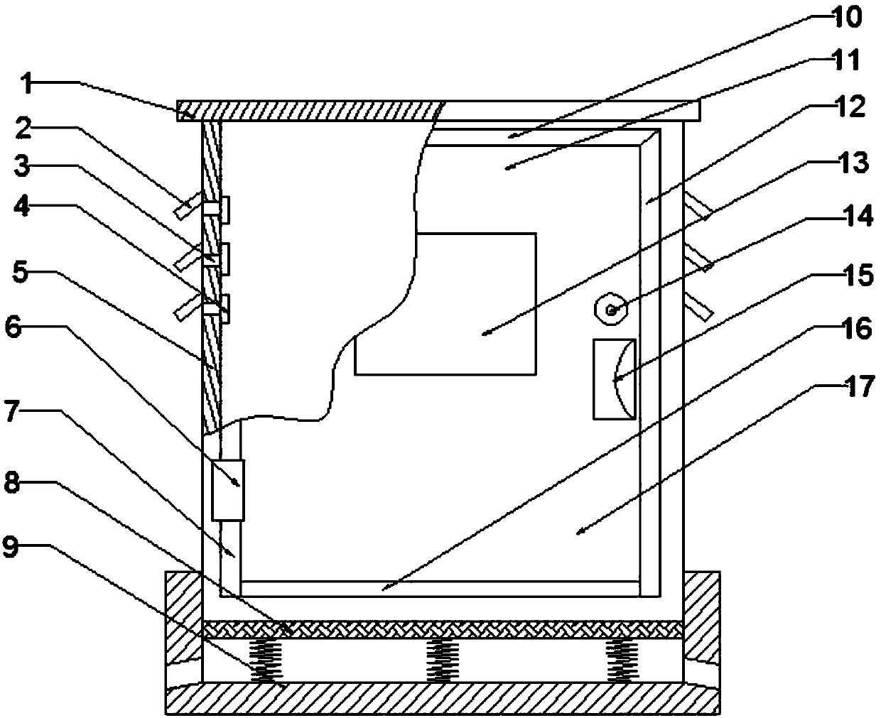 Rainproof vibration-damping power distribution cabinet for municipal engineering