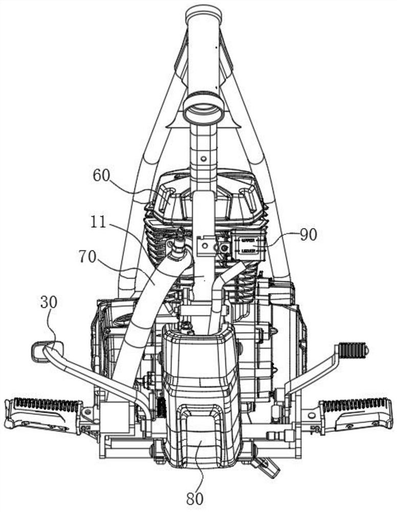 Brake system arrangement structure and motorcycle
