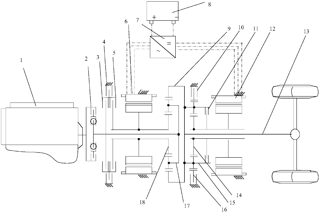 Planetary series-parallel system and vehicle using system