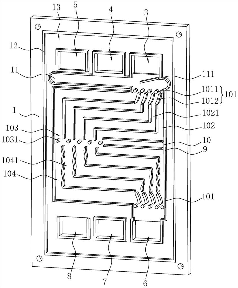 Air-cooled proton exchange membrane fuel cell metal bipolar plate and fuel cell thereof