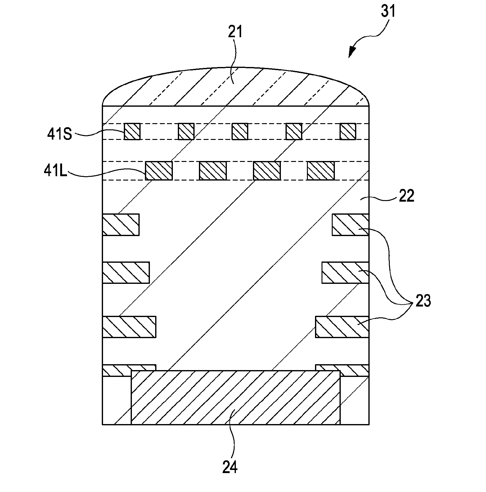 Optical element and solid-state imaging device for selective electromagnetic component extraction