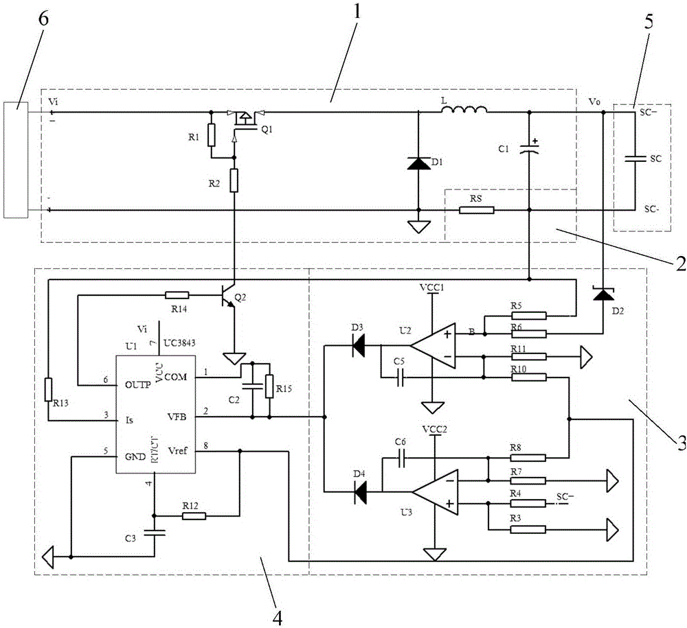 Super capacitor multi-mode quick charge circuit design method