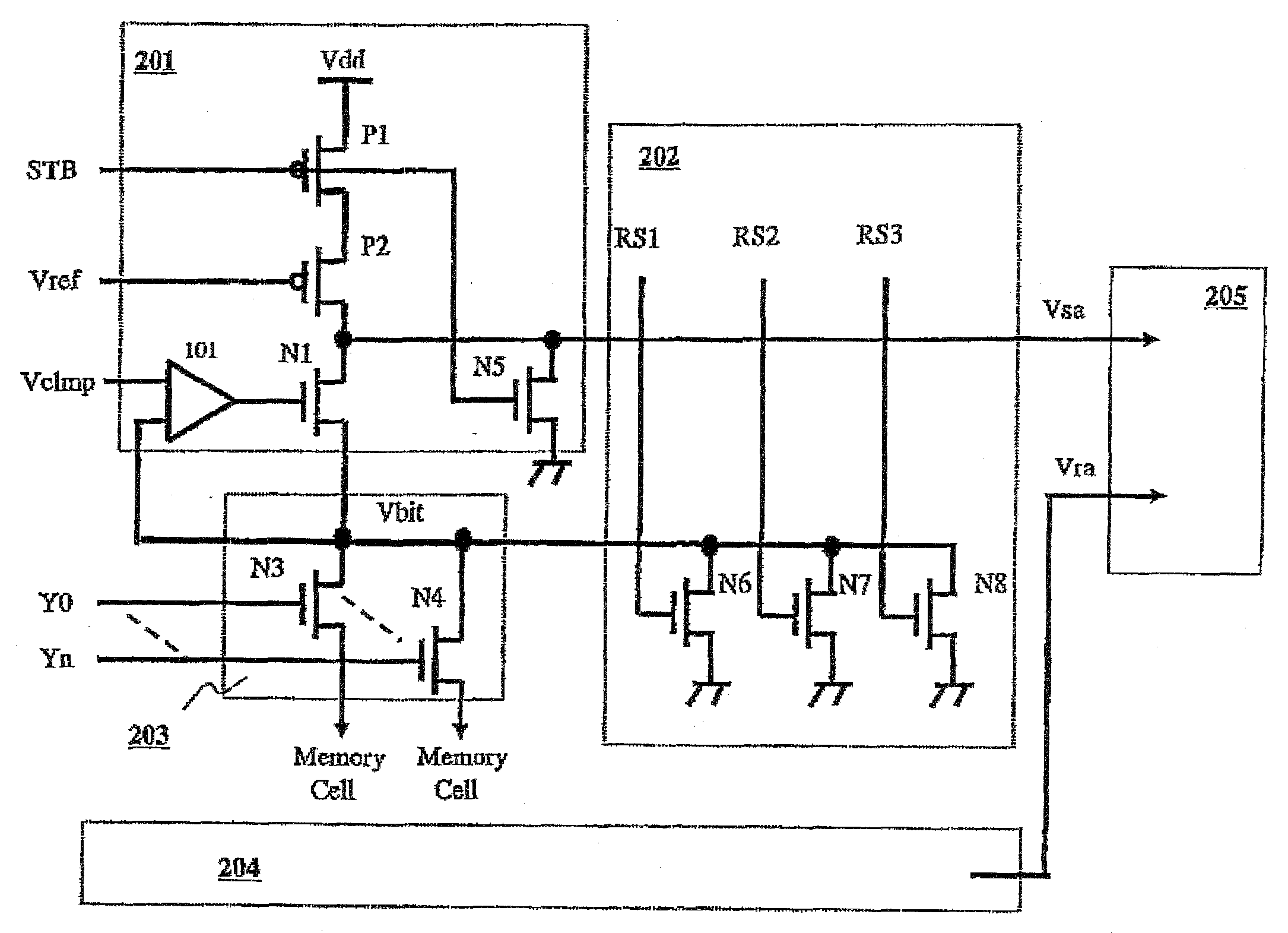 Memory readout circuit and phase-change memory device