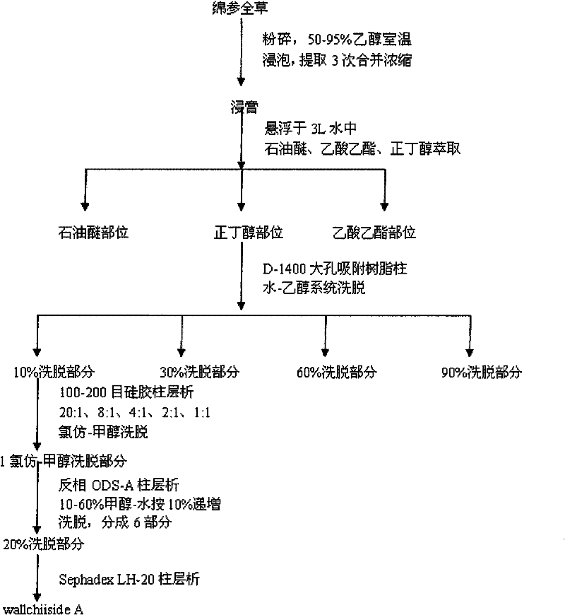 Compound extracted from Tibetan medicine eriophyton wallichii with antioxidant activity and extracting method thereof