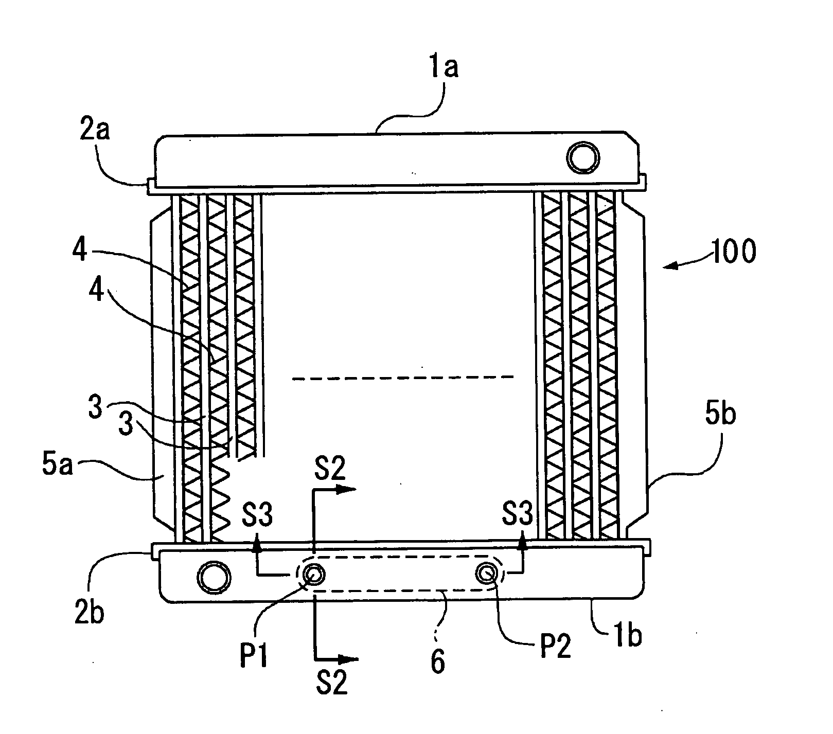 Oil-cooler-equipped radiator