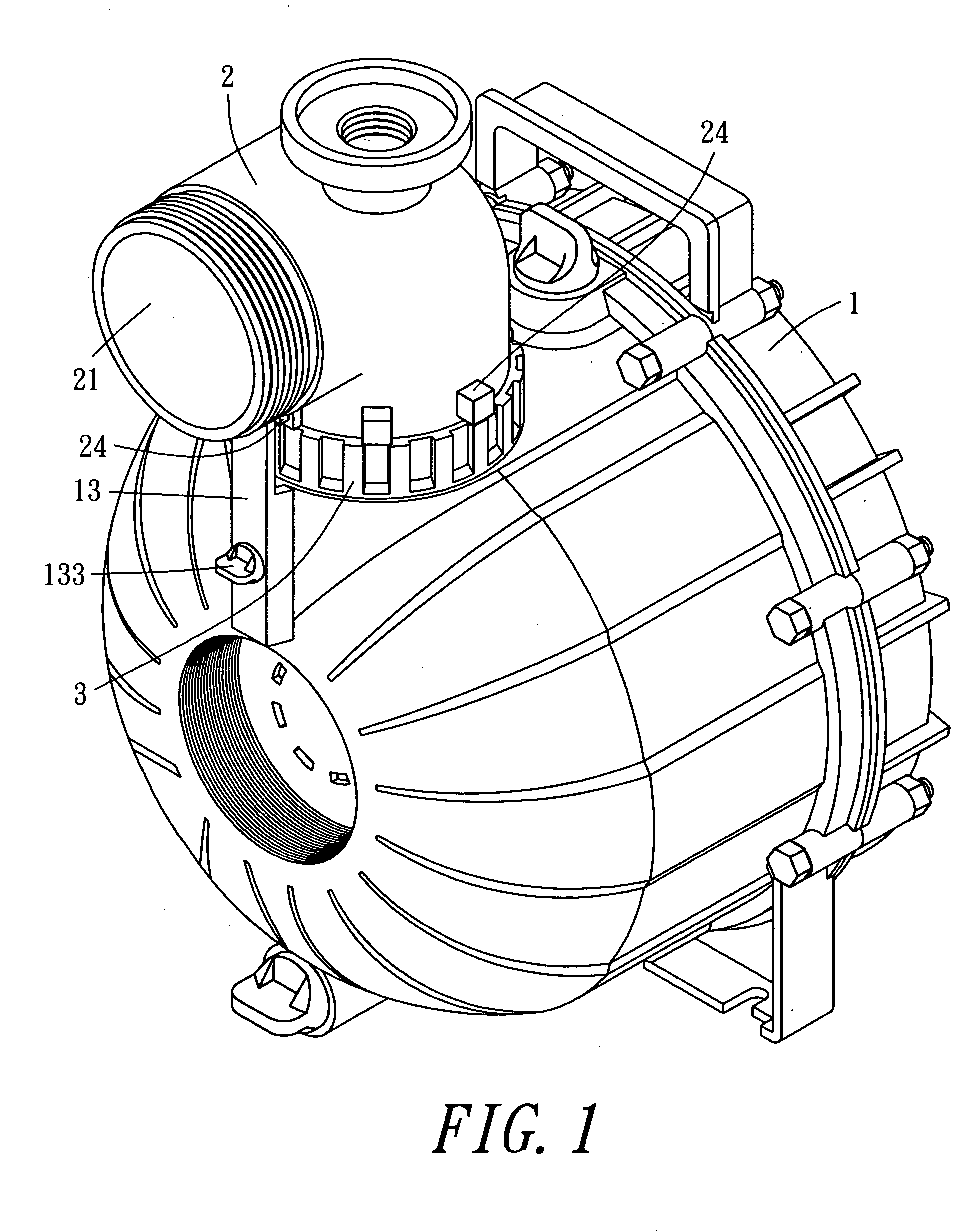 Pump having an angle adjustable water outlet
