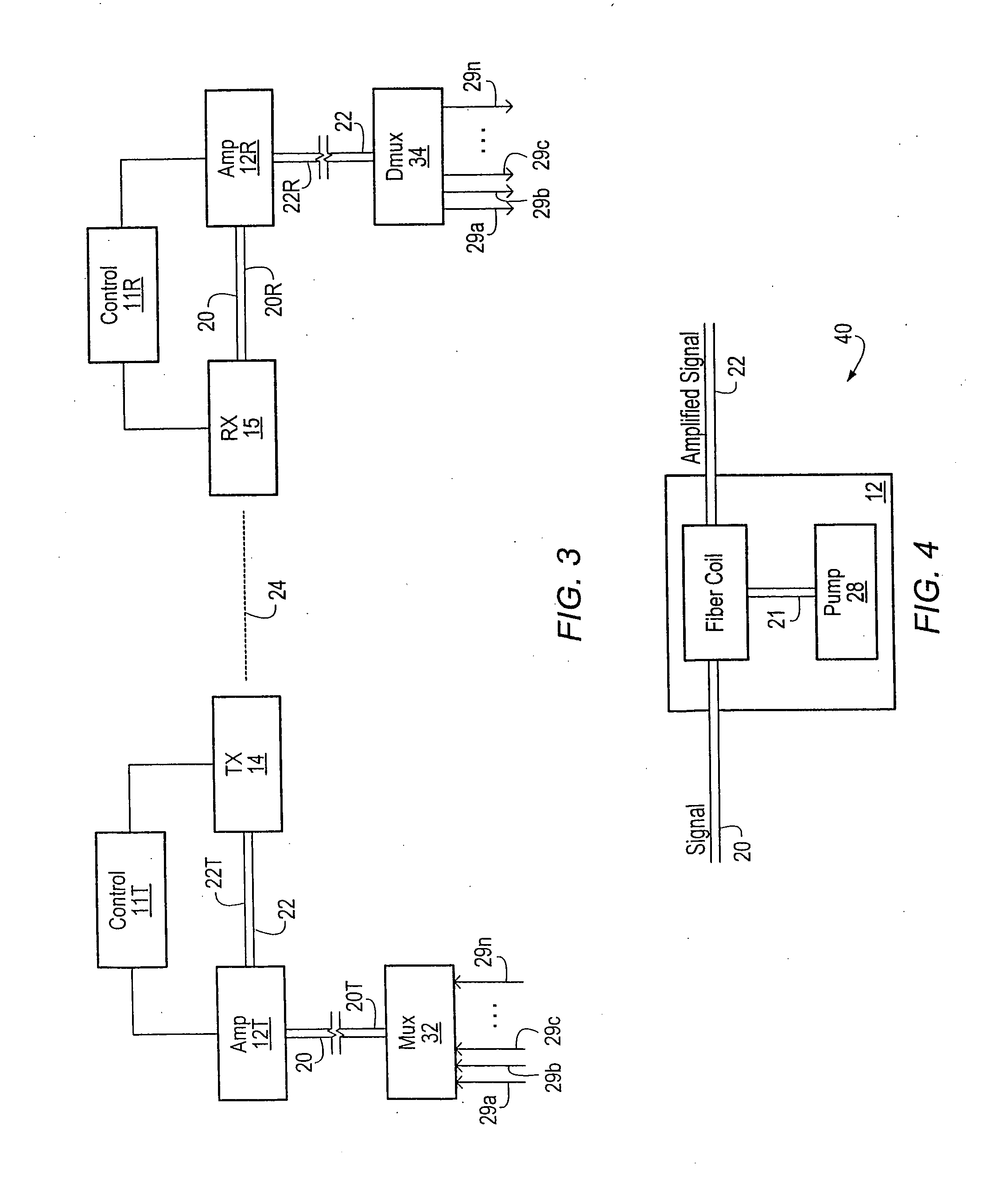 Optical amplifiers in a free space laser communication system