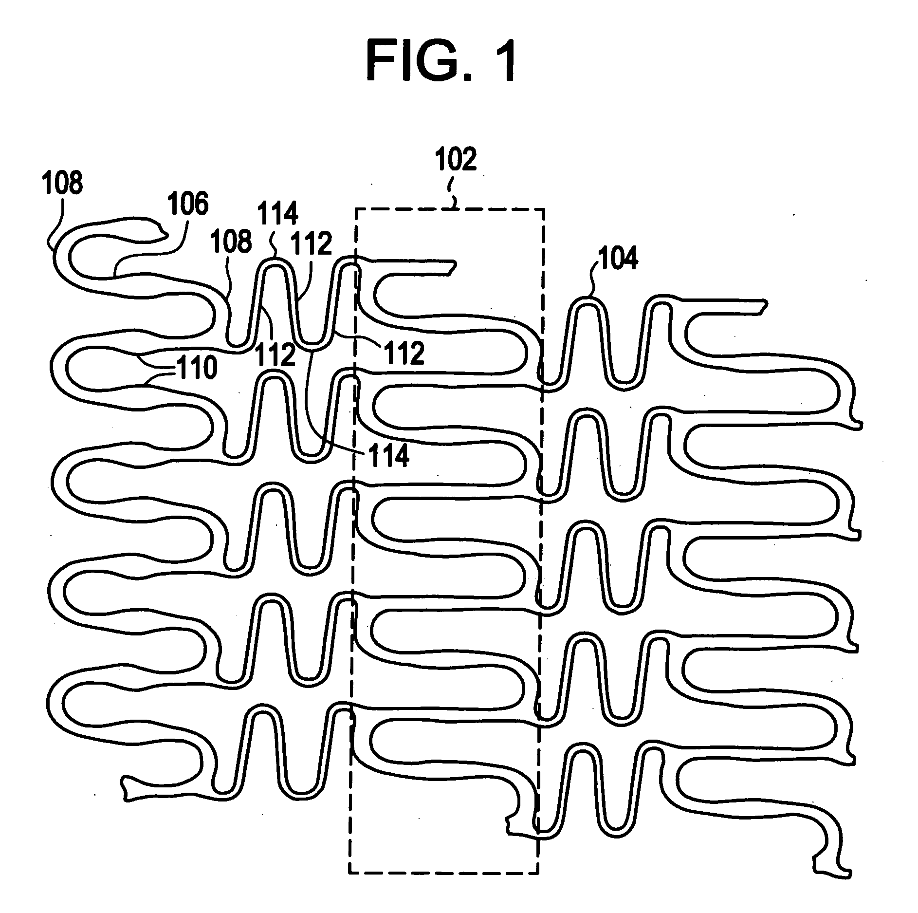 Polymeric stent having modified molecular structures in selected regions of the hoops and method for increasing elongation at break