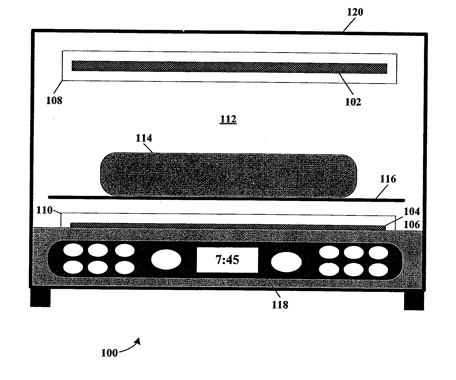 Method for cooking a food with infrared radiant heat